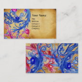 CARTE DE VISITE PARC BLEUE BERRIES SWIRLS (Devant / Derrière)