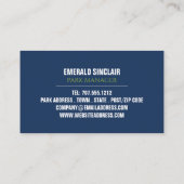 Carte De Visite Parc Caravan, Propriétaire du parc de vacances, Re (Dos)