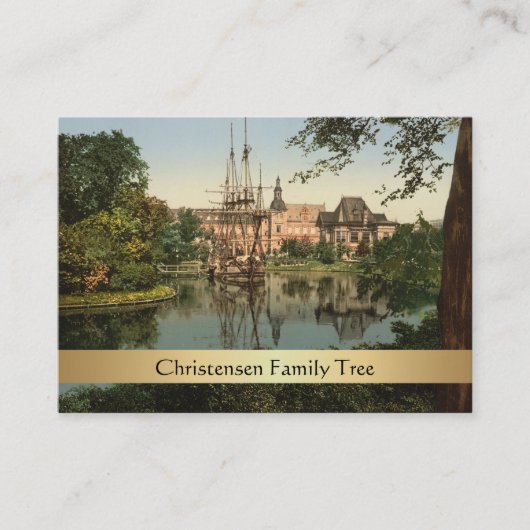 Carte De Visite Parc de Tivoli, arbre généalogique de Copenhague, (Devant)