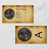 CARTE DE VISITE PARC MONOGRAMME ANTIQUE ROMAIN BRONZE MEDALLION (Devant / Derrière)