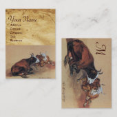CARTE DE VISITE PARC MONOGRAMME DE DEUX VACHES LONGUES (Devant / Derrière)
