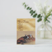 CARTE DE VISITE PARC MONOGRAMME DE DEUX VACHES LONGUES (Debout devant)