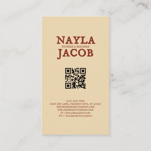 Carte De Visite Parcelle rouge vert Patchwork Rustique Ferme Flora (Dos)