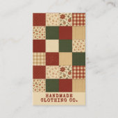 Carte De Visite Parcelle rouge vert Patchwork Rustique Ferme Flora (Devant)
