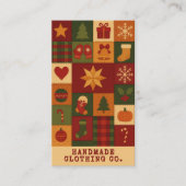 Carte De Visite Parcelle rouge vert Patchwork Rustique Ferme Flora (Devant)