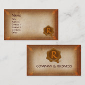 CARTE DE VISITE PARCHEMENT ANTICIPÉ, MONOGRAMME DE SCEAU DE CIRE B (Devant / Derrière)