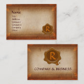 CARTE DE VISITE PARCHEMENT ANTICIPÉ, MONOGRAMME DE SCEAU DE CIRE B (Devant / Derrière)