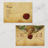 CARTE DE VISITE PARCHEMENT DE SCELLULAIRE DE CIRE DU COEUR D'ANGE  (Devant / Derrière)