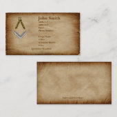 Carte De Visite Parchemin Carré et Compass tiré à la main (Devant / Derrière)