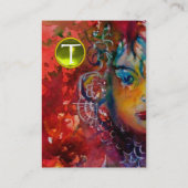 Carte De Visite Parchemin MONOGRAMME EXCALIBUR, Topaz Jaune (Dos)