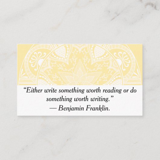 Carte De Visite Parchment Mandala (Dos)