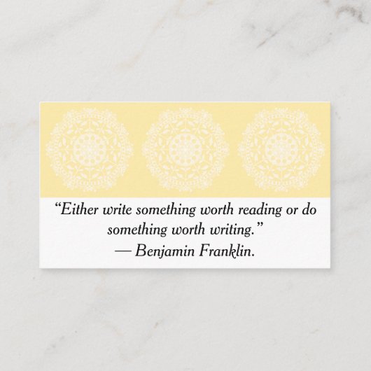 Carte De Visite Parchment Mandala (Dos)