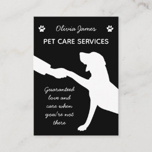 Carte De Visite Pare chien monochrome pour animaux domestiques ser