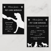Carte De Visite Pare chien monochrome pour animaux domestiques ser (Devant / Derrière)