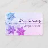 Carte De Visite Parfait Parfait Snowflake violet de Noël  (Devant)