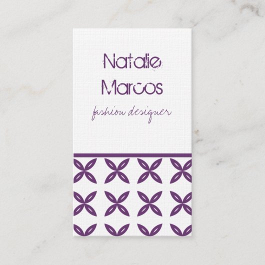 Carte de visite parfaitement tendance, Violet (Devant)