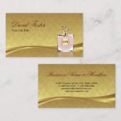 Carte De Visite Parfum Bouteille de parfum Élégant Damas Feuille d (Devant / Derrière)