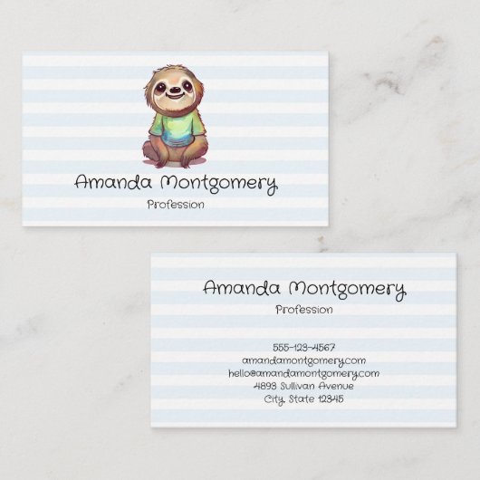 Carte De Visite Parfum souriant relaxé assis à deux pattes (Devant / Derrière)