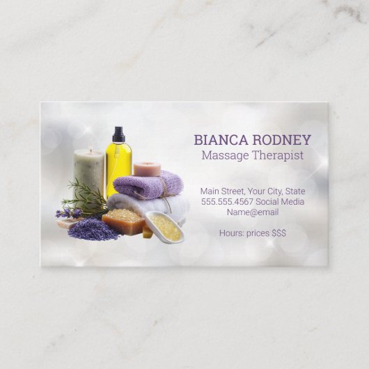 Carte De Visite Parfum spa | Salines de bain | Huile (Devant)