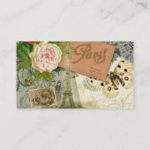 Carte De Visite Paris France Art Antique Collage Eiffel Français (Dos)