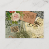 Carte De Visite Paris France Art Antique Collage Eiffel Français (Dos)