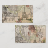 Carte De Visite Paris France Jolie fille Eiffel (Devant / Derrière)