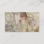Carte De Visite Paris France Jolie fille Eiffel (Dos)