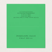 Carte De Visite Paris Green Unique Original Classical Professional (Extérieur déplié)