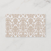 Carte De Visite Paris ; Motif Damas couleur amande (Dos)