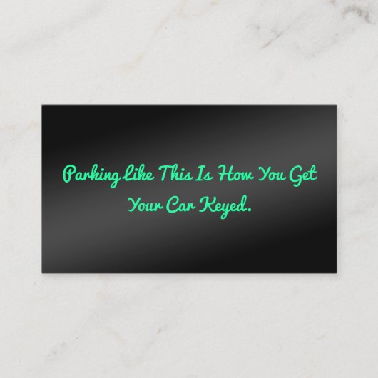 Carte De Visite Parking Humoristique Mauvais (Devant)