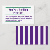Carte De Visite Parking incorrect (Devant / Derrière)