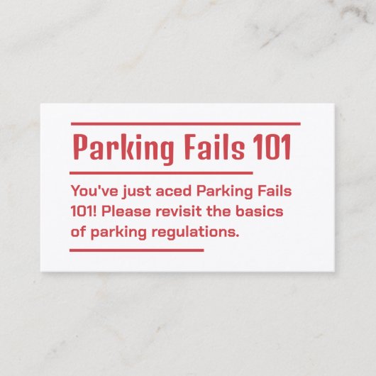 Carte De Visite Parking incorrect (Devant)
