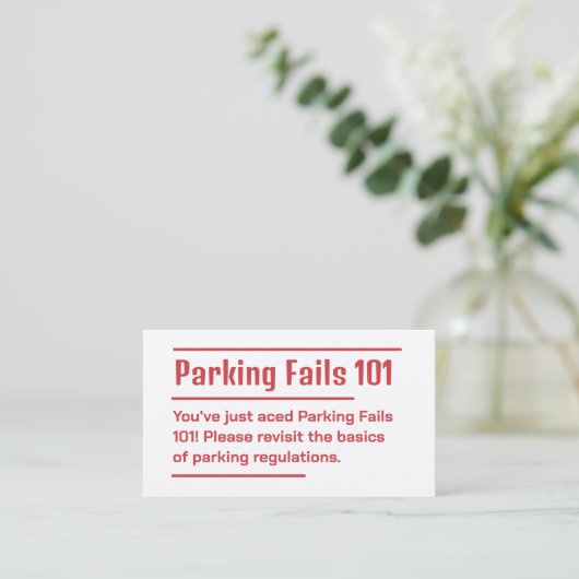Carte De Visite Parking incorrect (Debout devant)
