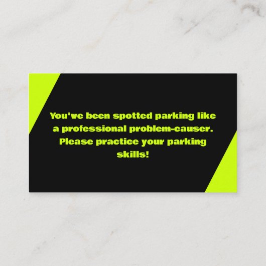 Carte De Visite Parking incorrect (Dos)