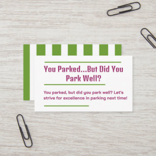 Carte De Visite Parking incorrect