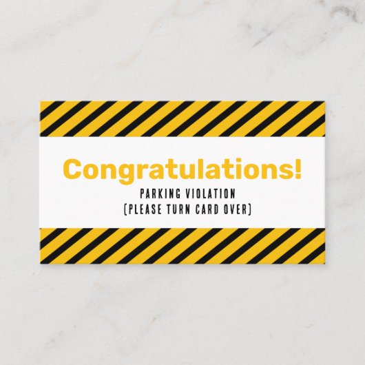 Carte De Visite Parking Incorrectly complaint card (Devant)