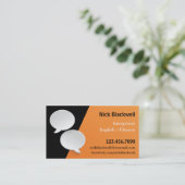 Carte de visite parlant d'interprète de bulles (Debout devant)