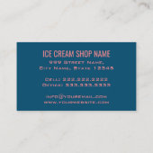 Carte De Visite Parleur de glace rétro| Sundae rose| Crème de glac (Dos)