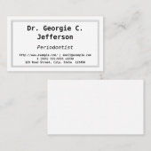 Carte de visite parodontiste simple et à clé basse (Devant / Derrière)