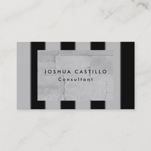 Carte De Visite Paroi Gris Noir Clair Professionnel (Devant)