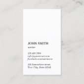 Carte De Visite "Parole." Écrivain professionnel de machine à écri (Dos)