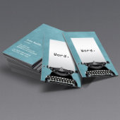 Carte De Visite "Parole." Écrivain vintage Turquoise