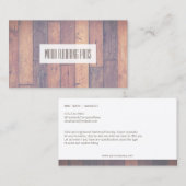 Carte De Visite Parquet | Menuiserie (Devant / Derrière)
