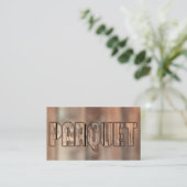 Carte De Visite parquet QR-Code au sol de style rustique en bois (Debout devant)