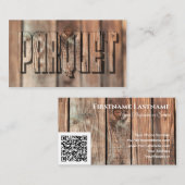 Carte De Visite parquet QR-Code au sol de style rustique en bois (Devant / Derrière)