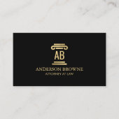 Carte De Visite Parrain professionnel Monogramme Or/Noir (Devant)