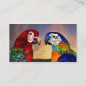 Carte De Visite PARROS HYPER / ARA ROUGE ET BLEU, blanc (Dos)