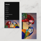 Carte De Visite PARROS HYPER / ARA ROUGE ET BLEU, noir (Devant / Derrière)