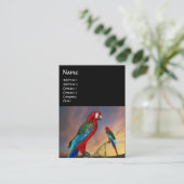 Carte De Visite PARROS HYPER / ARA ROUGE, noir (Debout devant)