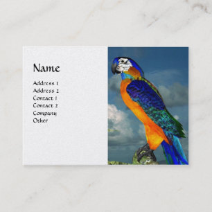 Carte De Visite PARROTS HYPER / BLEUE ARA Livre blanc Pearle
